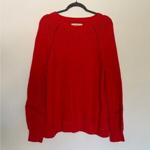 LOFT Red Crew Neck Sweater - L